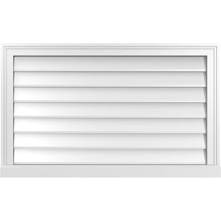 Ekena Millwork Vertical Surface Mount PVC Gable Vent w/ 2"W x 2"H , Brickmould Sill Frame, 36"W x 22"H GVPVE36X2203SN